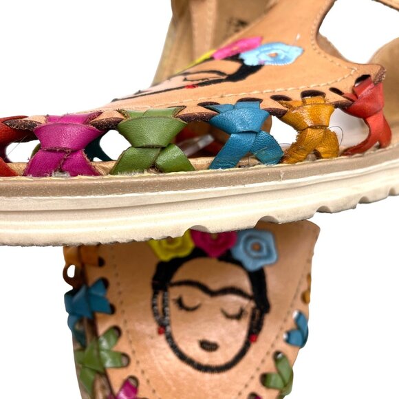 Kwarachi Frida Kahlo Leather Sandals, 10 - Picture 8 of 10